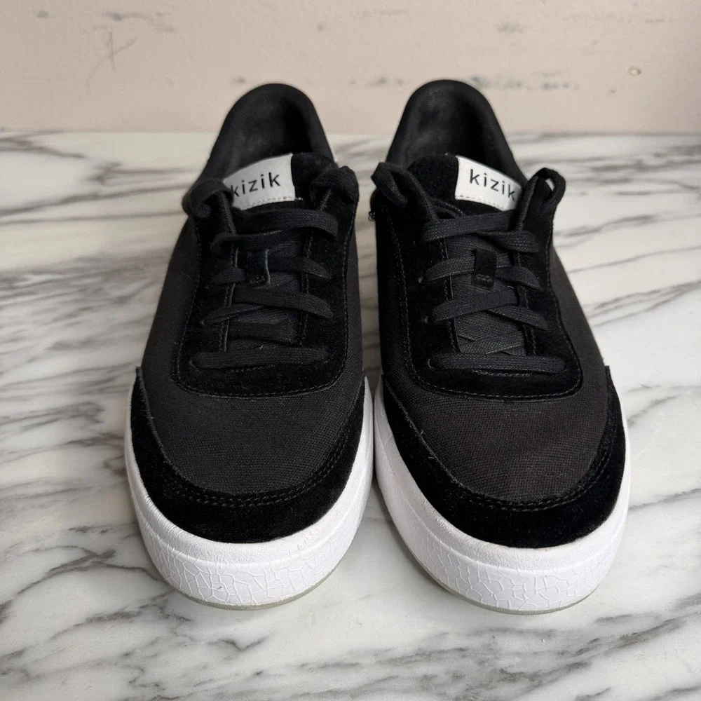 Kizik Prague Court Black Mens Size 10.5 2E Athletic Sneakers Slip In Womens 12